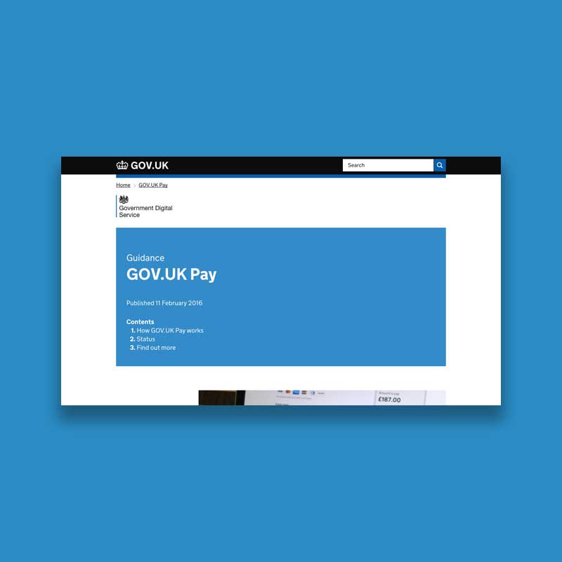 Photo showing GOV.UK pay on an iPad